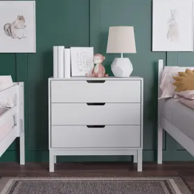 Eoh-nhz1-312045 Emma Oliver Samuel Kids Triple-drawer Dresser With White Solid Wood Frame Chest Of Drawe