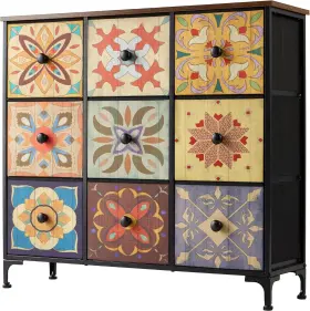 Enhomee 800689624616 Dresser For Bedroom With 9 Drawers Boho Dressers And Chest Of