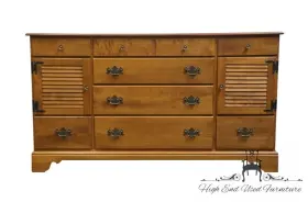 Ethan Allen 10-5013 Heirloom Nutmeg Maple Colonial Early American 62 Inch Triple Door Dre
