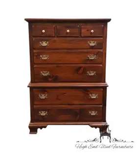 12-5005 Ethan Allen Antiqued Pine Old Tavern Rustic Americana 38 Inch Chest On