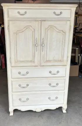 26-5214 Ethan Allen Nice Tall Dresser Country French Door Chest By 647