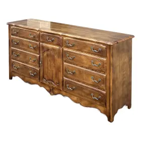 26-5303 Ethan Allen 1986 Country French Solid Birch 12 Drawer Low Triple Dresser