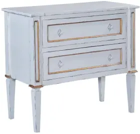 Eurolux Home 649696301291 Antique White Selena Chest With Gold Accents