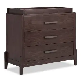 991-cht Evolur Atlas Nursery Dresser Changing Tray 3-drawer Hardwood Chest Chesnut