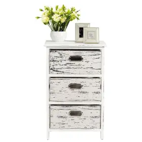 Lk6127-hw590 Forclover Chest Of Drawer 16 Inch X 12 24.5 Wood 3-storage Nightstand White #2