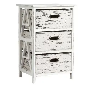 Lk6127-hw590 Forclover Chest Of Drawer 16 Inch X 12 24.5 Wood 3-storage Nightstand White