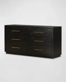Egchorahg8ckusa Four Hands 6-drawer Dresser Brass Finished Handles Soft Close Burnished Black Finish
