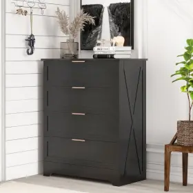 Fcd0001 Ftzxhklx Modern 4 Drawer Dresser For Bedroom Tall With Large &