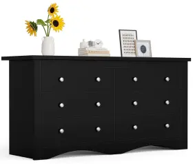 Furmax Wd0912 Dresser For Bedroom 6 Wood Chest Of Drawers Tv Up To 65