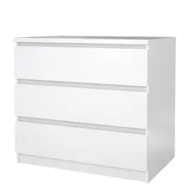 Bo3562793wht Furnifact White 3 Drawer Dresser Modern For Bedroom Closet Or Entr