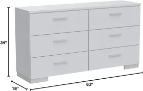 Furniture 445002417471 Lorimar 6 Drawer Dresser In White #3