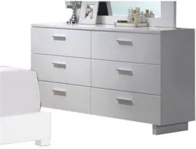 Furniture 445002417471 Lorimar 6 Drawer Dresser In White