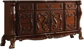 Furniture 445053136147 Dresden 7 Drawers Dresser And Server In Cherry Oak