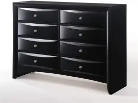 Ac-04165 Furniture Ireland Rectangular Wood 8-drawer Storage Dresser In Black