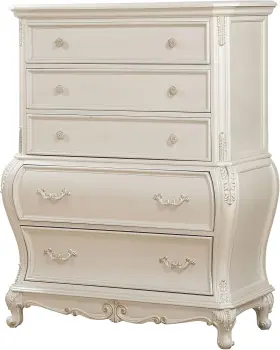 Ac-23546 Furniture Chantelle Chest No Granite Top - 23546 Pearl White