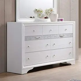 Ac-25775 Furniture Naima Wood 9-drawers Bedroom Dresser In White #2 Ac-25775 Furniture Naima Wood 9-drawers Bedroom Dresser In White #2