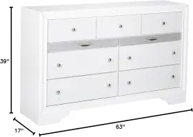 Ac-25775 Furniture Naima Wood 9-drawers Bedroom Dresser In White #3 Ac-25775 Furniture Naima Wood 9-drawers Bedroom Dresser In White #3