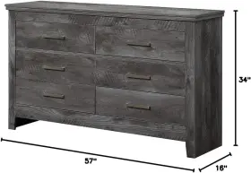 Ac-27325 Furniture Vidalia Dresser In Rustic Gray Oak #3