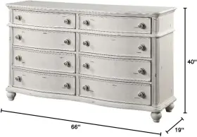 Bd01436 Furniture Jaqueline 8-drawer Wooden Dresser In Light Gray And Antique White #3
