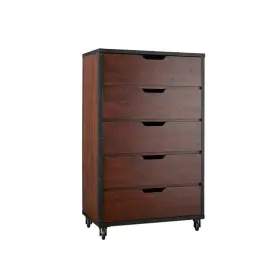 Furniture Of America 313055139183 Davidson 5-drawer Vintage Walnut Chest