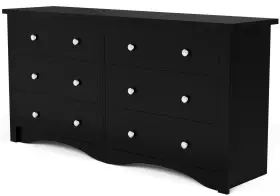 Furniwell 978178931065 Dark Black 6-drawer Wood Dresser Bedroom Storage Organizer Living Room Hal