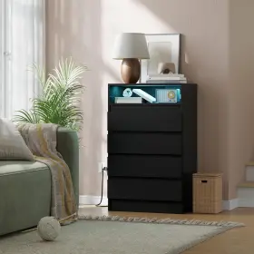 F8rl-bgsev2oomqzk9gecyci Gaomon Bg 4 Drawer Dresser Charging Station Led Lights Chest Of Drawers Black
