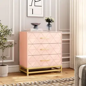 Mjksg6xwgzawuhk8ttrqkqxx69 Garvee Pink 3-drawer Dresser For Bedroom And Closet Slim Tall Chest With Soft-close Gl