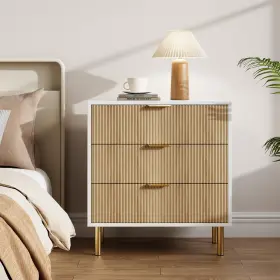 Garveehome 198290762958 Natural 3 Drawer Dresser For Bedroom Large Nightstand Chest Of Drawers Mode