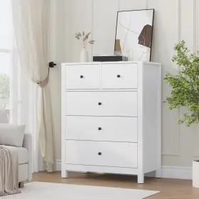38kqhzw7vymggsvaboadvanvk9x Garveehome White 5 Drawer Dresser For Bedroom Modern Tall Organizer With Storag