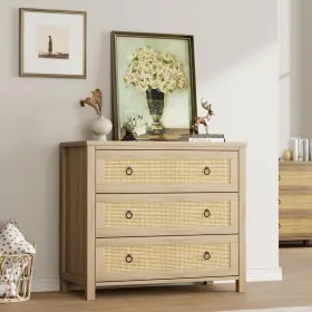 Ncdpaydm9vs3ws3i Garveehome Bzuyf6k--ncdpaydm9vs3ws3i Rattan 3 Dresser For Bedroom 29 Inch Tall Boho Drawer With