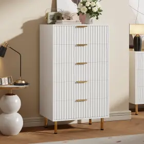 Glr4hmiczg2qczz3qmtcfqv2s Garveehome White 5 Drawer Dresser For Bedroom 48 Inch Tall Modern Chest Of Drawers With Dee