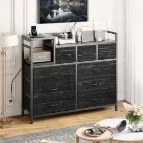 Gwwify-w-q8rpo Garveehome Dresser For Bedroom With 9 Drawer Tv Stand Modern Design Black