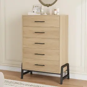 Njkfrngjivnjr34 Garveehome 5 Dresser For Bedroom 50.5 In Tall Drawer With Large Storage Space Freestan