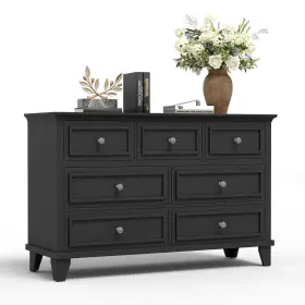 Woaxhdujt5ogdxpy2u Garveehome Zpg9m Black Dresser For Bedroom 7 Drawer Wooden Chest Of Drawers With Dee