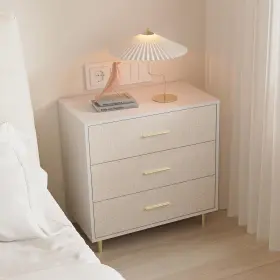 Yvx-q6yqwb0nfc0l-bsb Garveehome Modern White Chest Of Drawers 3 Drawer Dresser With Gold Handles And Legs W