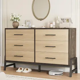 Lyn-a6qppe9telxigpvbs Garveehome Zeq--lyn-a6qppe9telxigpvbs 6 Dresser For Bedroom 52 Inch Wide Drawer With Large Storage Space Freestanding