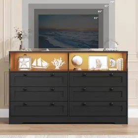 Wcpajljtjso8vugpksakqadt79dm Garveelife Black Dresser For Bedroom With 6 Drawers Large Wooden Dressers