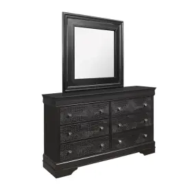 Global Furniture Usa 887179043720 Pompei Gray Finish Dresser Metallic Grey