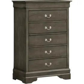G3105-ch Glory Furniture Louis Phillipe 5 Drawer Chest In Gray