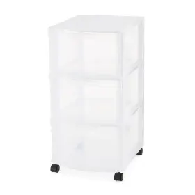 93125-4c Gracious Living 3-drawer Organizer Cart Plastic Drawer Storage White