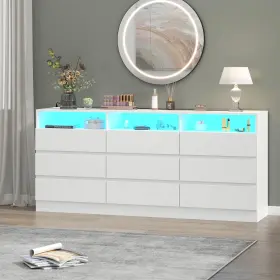 Zm-745-0219 Gyfimoie 9 Drawer Double Dresser With Power Outlet Accent Chests Of Drawers Led