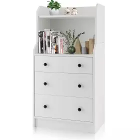 Gymax 445021997930 3-drawer Dresser 44 Inch Tall Wood Storage Organizer Chest Of Drawers With 2 Open