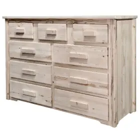 Mw9d Handmade Nine Drawer Dresser Farmhouse Style Rustic 9 Drawers Solid Wood Amish Made Pine