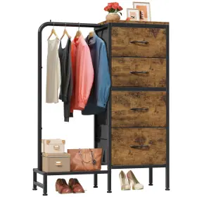 B0dzhd8p22 Higdbfe Dresser With Hanging Rack 4 Drawers Small For Bedroom Reversible Fabric Kid B0dzhd8p22 Higdbfe Dresser With Hanging Rack 4 Drawers Small For Bedroom Reversible Fabric Kid