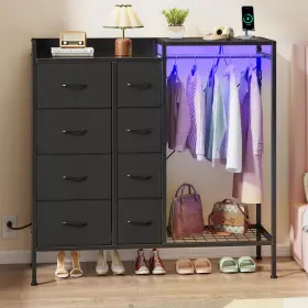B0fbg1ddns Higdbfe 8-drawer Dresser With Hanging Rack Bedroom Charging Station And L B0fbg1ddns Higdbfe 8-drawer Dresser With Hanging Rack Bedroom Charging Station And L
