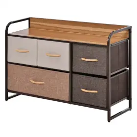 2-tie Homcom 313098693659 34.5 Inch X 11.5 22.75 5-drawer Dresser Fabric Chest Of Drawers
