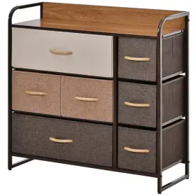 Homcom 705353491733 31.5 Inch X 11.5 In 31 7-drawer Dresser Fabric Drawers 3-tier Storage Org