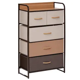 Us831-4040131 Homcom 5-drawer Fabric Dresser Tower 4-tier Storage Organizer With Steel Frame For