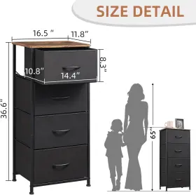Home Furnishings Limited 313099878857 New 4 Drawer Chest Dresser Clothes Storage Bedroom Furniture Cabinet Black #3