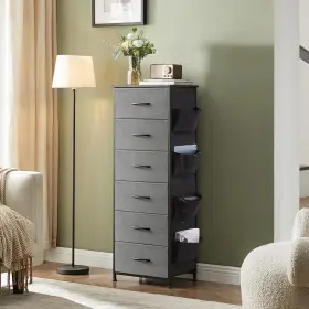 Home Furnishings Limited 313105410491 Tall Dresser For Bedroom With Side Pockets 6 Drawer Storage Organizer Chest Of #2